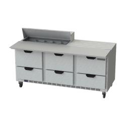 Beverage Air - SPED72HC-10C-6 - 72 in 6 Drawer Cutting Top Prep Table image