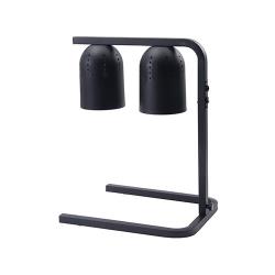 Winco - EHL-3C - Freestanding Black Double Bulb Heat Lamp image