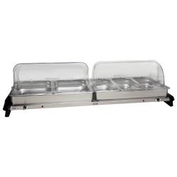 Cadco - WTBS-5RT - Grand Buffet Server with Clear Rolltop Lids image