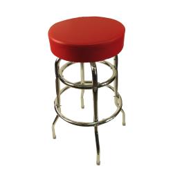 Oak Street - SL2129-RED - Red Button Top Stool w/Chrome Frame image