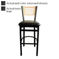 Oak Street - SL2150-1-5-B - 5-Line Black Wood Back & Seat Barstool image