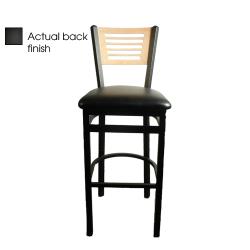 Oak Street - SL2150-1-5-B-BLK - 5-Line Wood Back Barstool w/Black Vinyl Seat image