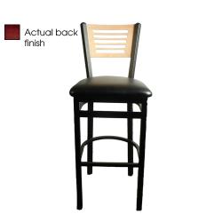 Oak Street - SL2150-1-5-M-BLK - 5-Line Wood Back Barstool w/Black Vinyl Seat image