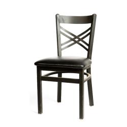 Oak Street Mfg. - SL2130P-BLK - Crossback Chair w/Black Vinyl Seat image