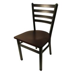 Oak Street Mfg. - SL2160P-SV-M - Ladderback Chair w/Mahogany Wood Seat & Silvervein Frame image