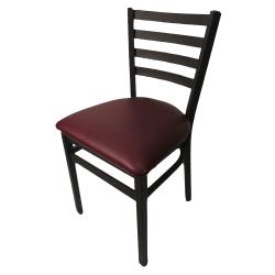 Oak Street Mfg. - SL2160P-WINE - Ladderback Dining Chair w/Wine Vinyl Seat image