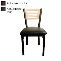 Oak Street - SL2150-5-B-WINE - 5-Line Black Wood Back Chair w/Wine Vinyl Seat image