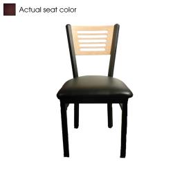Oak Street - SL2150-5-N-WINE - 5-Line Natural Wood Back Chair w/Wine  Vinyl Seat image