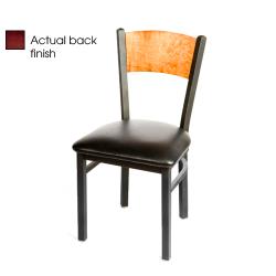 Oak Street - SL2150-P-M-BLK - Plain Mahogany Wood Back Chair w/Black Vinyl Seat image