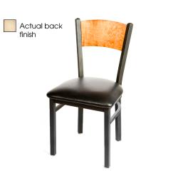 Oak Street - SL2150-P-N-BLK - Plain Natural Wood Back Chair w/Black Vinyl Seat image