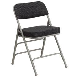 Flash Furniture - 2-AW-MC320AF-BK-GG - Curved Black Pin-Dot Fabric Metal Folding Chairs image