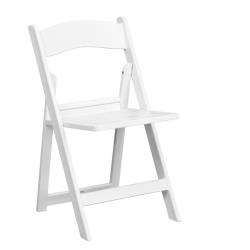 Flash Furniture - 2-LE-L-1-WH-SLAT-GG - 1000 lb. Capacity White Resin Folding Chair with Slatted Seat image