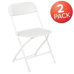 Flash Furniture - 2-LE-L-3-WHITE-GG - 650LB Capacity Plastic Folding Chair White image
