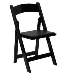 Flash Furniture - 2-XF-2902-BK-WOOD-GG - Black Wood Folding Chair with Vinyl Padded Seat image