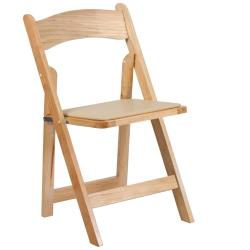 Flash Furniture - 2-XF-2903-NAT-WOOD-GG - Natural Wood Folding Chair with Vinyl Padded Seat image