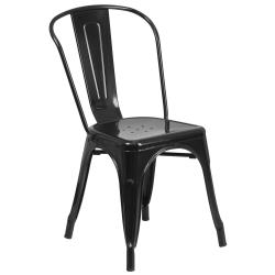 Flash Furniture - CH-31230-BK-GG - Black Metal Stacking Chair image