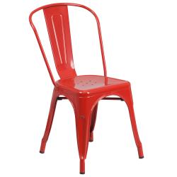 Flash Furniture - CH-31230-RED-GG - Red Metal Stacking Chair image