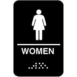 Vollrath - 5634 - 6 in x 9 in Women's Restroom Sign image