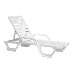 Grosfillex - 44031004 - White Bahia Deck Chaise - 6 Pack image