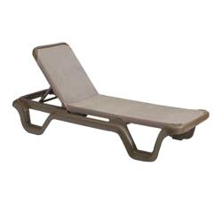 Grosfillex - 99515137 - Espresso/Bronze Marina Sling Chaise Lounge - 14 Pack image