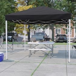 Flash Furniture - JJ-GZ1010-BK-GG - 10 ft x 10 ft Black Outdoor Slanted Leg Canopy Tent image