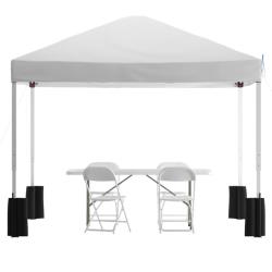 Flash Furniture - JJ-GZ10PKG183Z-WH-GG - 10 ft x 10 ft White Pop Up Canopy Tent image