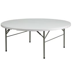 Flash Furniture - DAD-183RZ-GG - 6 ft Round Bi-Fold White Plastic Table image