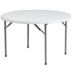 Flash Furniture - DAD-YCZ-122R-GG - 4 ft Round Granite White Plastic Folding Table image