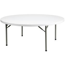 Flash Furniture - DAD-YCZ-180R-GW-GG - 6 ft Round Granite White Plastic Folding Table image