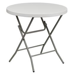 Flash Furniture - RB-32R-GW-GG - Round Granite White Plastic Folding Table image