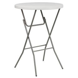 Flash Furniture - RB-32RB-BAR-GW-GG - Round Granite White Plastic Bar Height Folding Table image