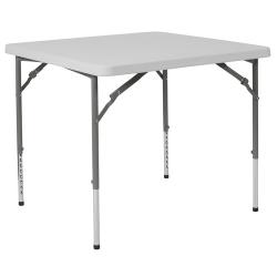 Flash Furniture - RB-3434ADJ-GG - Square Granite White Plastic Folding Table image