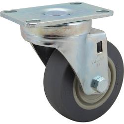 Mavrik - 1201015 - Medium-Duty 3-1/2" Plate Caster Gray rubber wheel with plastic hub image