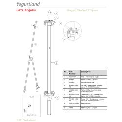Tuuci - Yogurtland 5.5 ft Square Umbrella Parts image