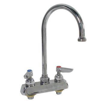 15163 - T&S Brass - B-1141 - 4 in Deck Mount Heavy Duty Faucet w/ 5 3/4 in Gooseneck Spout Product Image