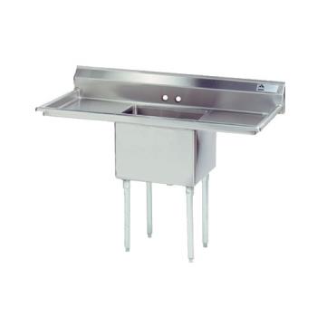 ADVFE1181218RLX - Advance Tabco - FE-1-1812-18RL-X - 18 in x 18 in x 12 in 1 Compartment Sink w/ Left and Right Drainboards Product Image