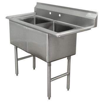 ADVFC21818X - Advance Tabco - FC-2-1818-X - 18 in x 18 in x 14 in 2 Compartment Sink w/ No Drainboards Product Image