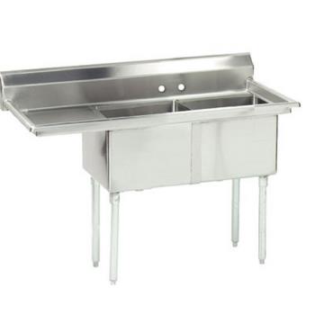 ADVFE2181218LX - Advance Tabco - FE-2-1812-18L-X - 18 in x 18 in x 12 in 2 Compartment Sink w/ Left Drainboard Product Image
