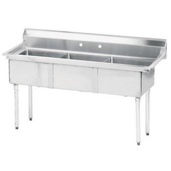 ADVFE31620X - Advance Tabco - FE-3-1620-X - 16 in x 20 in x 12 in 3 Compartment Sink w/ No Drainboards Product Image