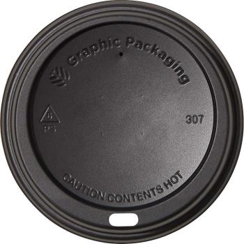 12007 - Pacific - 316703004 - Black Dome Lid for 10-24 oz Paper Hot Cup Product Image