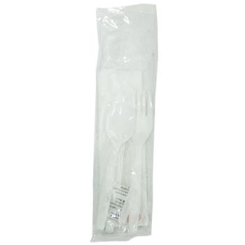 58590 - D&W Fine Pack - P2503PCSPKIT - White Medium Duty Cutlery Set Product Image