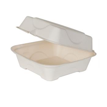 76331 - Eco-Products - EP-HC6-PKNFA - 6 in x 6 in x 3 in Bagasse Clamshells Product Image