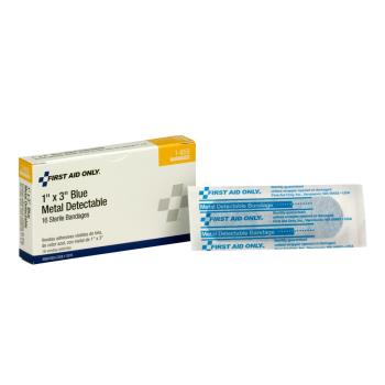 53900 - First Aid Only - 1-655 - 3 in x 1 in Blue Metal Detectable Bandages Product Image