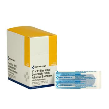 52206 - First Aid Only - H175 - 1 in x 3 in Blue Metal-Detectable Strip Bandage Product Image