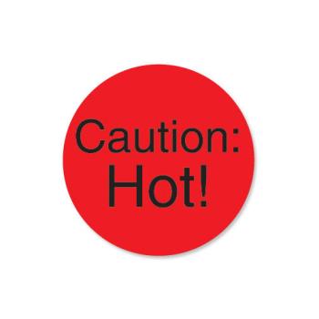 DAY112015 - DayMark - 112015 - DuraMark 1 in Round Caution: Hot! Label Product Image