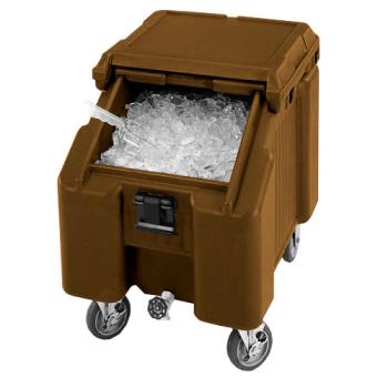 CAMICS100L131 - Cambro - ICS100L131 - 100 lb Dark Brown Slat Top Ice Caddy Product Image