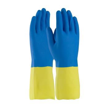 PIN523672XL - PIP - 52-3672/XL - Extra Large 12 In Yellow 19 mil Latex Gloves w/ Blue Neoprene Coating Product Image
