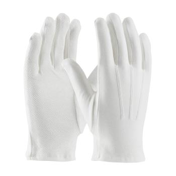 PIN130100WMPDM - PIP - 130-100WMPD/M - Medium White Cotton Dress Gloves w/ Dotted Palm Product Image