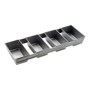 FCP904045 - Focus Foodservice - 904045 - (4) 5 5/8 in x 3 1/8 in Strapped Bread Pan Set Product Image