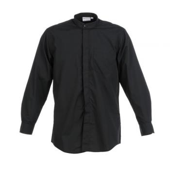 81738 - Chef Works - B100-BLK-L - Black Banded-Collar Shirt (L) Product Image